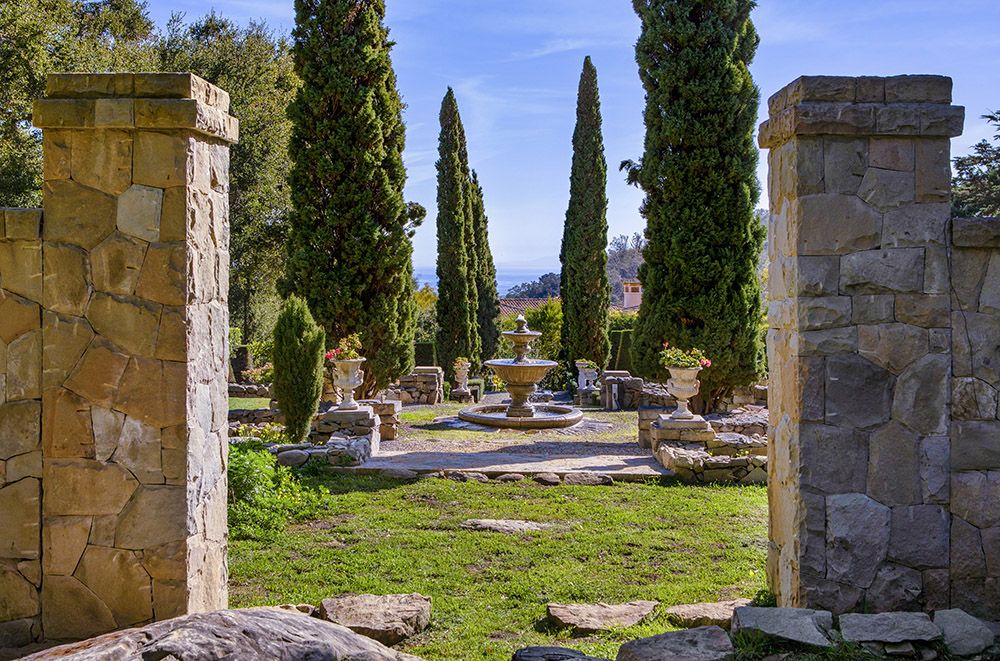 fountain in garden